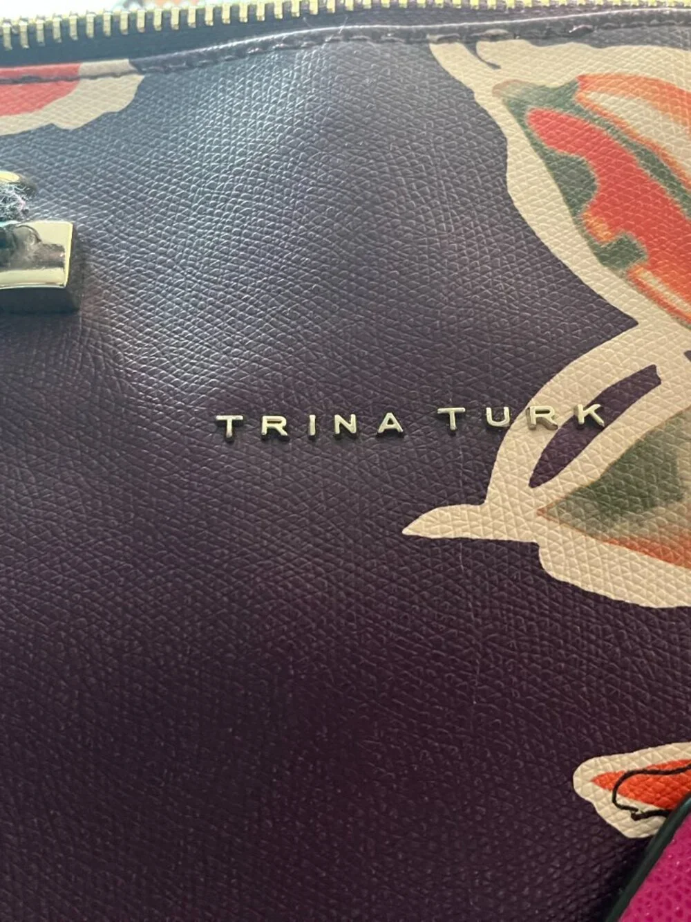 NEW Trina Turk Floral Satchel - Purple/Pink